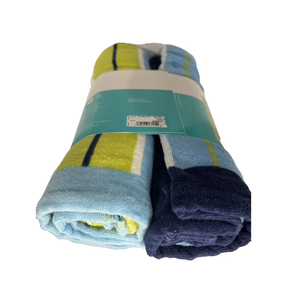 Oasis Outdoor 2-Pack Beach Towel 28 in x 58 in Multi Color